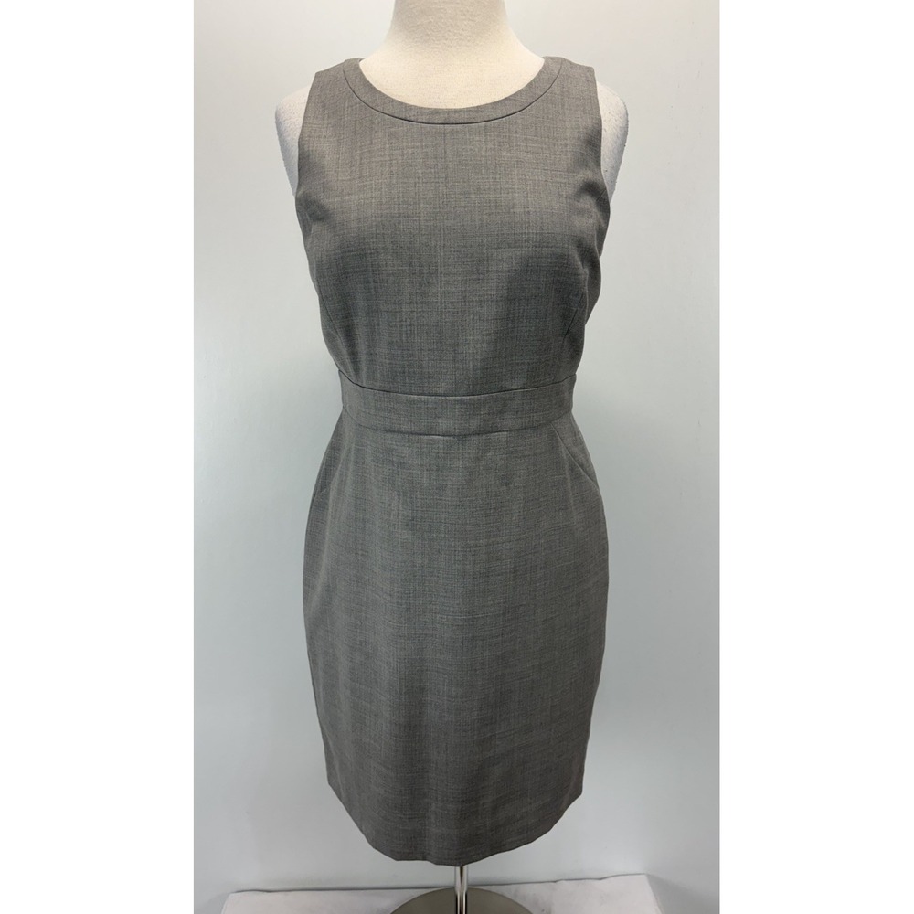 NEW! J. Crew Sheath Dress Sz 10p Petite Grey Pencil Wool Blend Career Capsule
